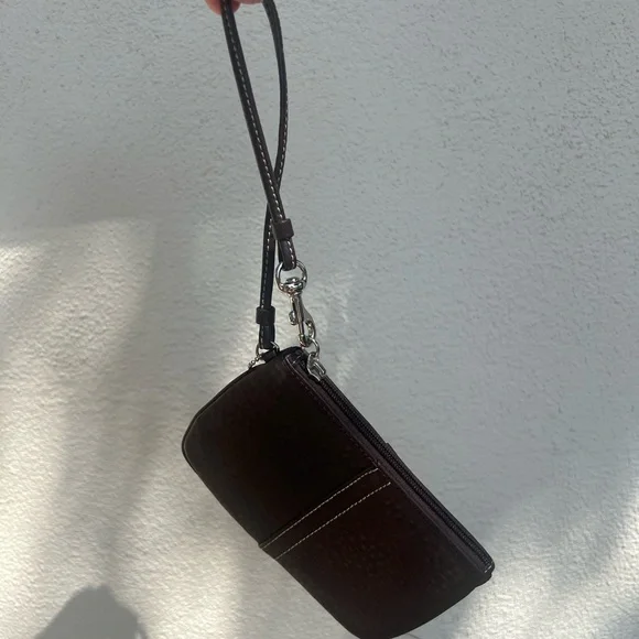 Coach Brown Leather Wristlet - Picture 2 of 7